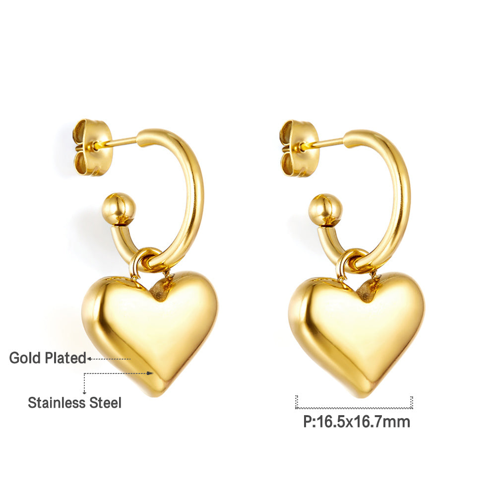 Hartvormige oorbellen