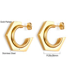 Boucles d'oreilles tendance en forme de C