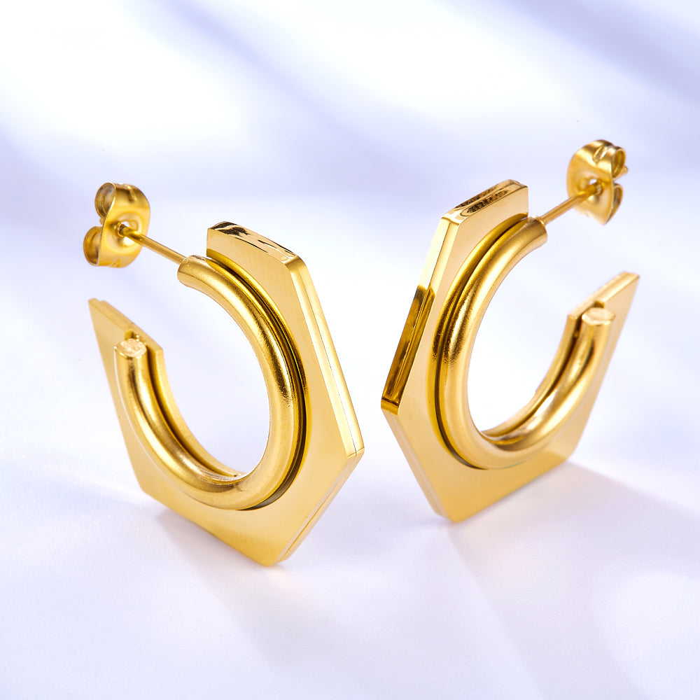 Boucles d'oreilles tendance en forme de C