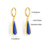 Cirkel met waterdruppels Flash Sand donkerblauwe oorbellen