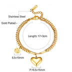 Bracelet double cœur et smiley