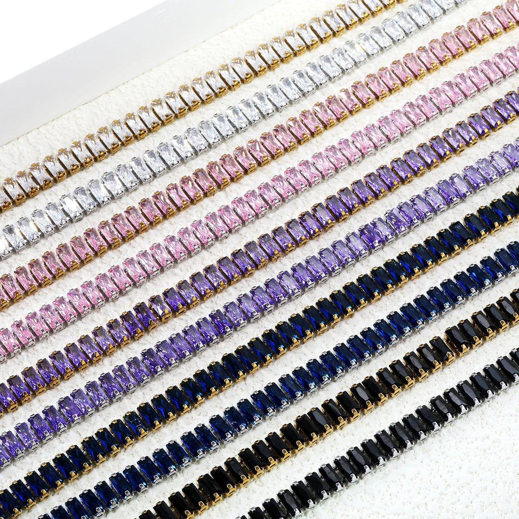 Bracelet à fermoir rectangulaire multi-diamants