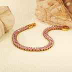 Bracelet à fermoir rectangulaire multi-diamants