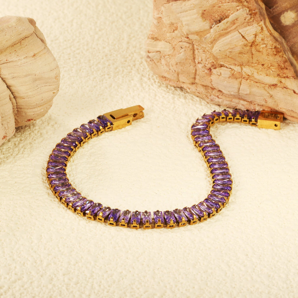 Bracelet à fermoir rectangulaire multi-diamants