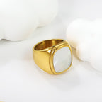 Oversized vierkante schelpring