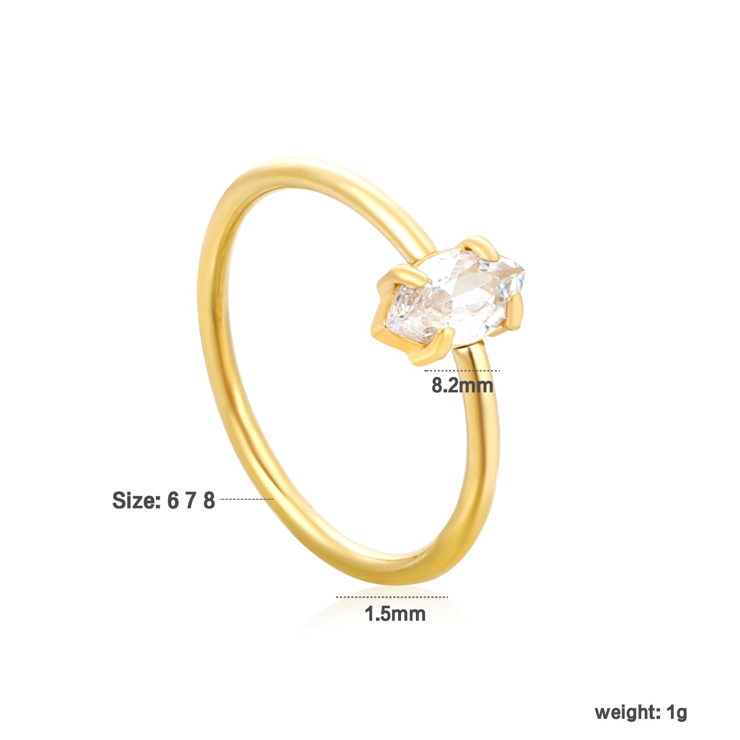 Delicate CZ Open Ring