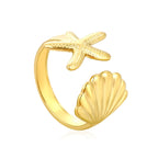 Gouden Ocean 2-delige ringset