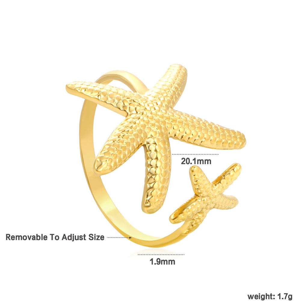 Gouden Ocean 2-delige ringset