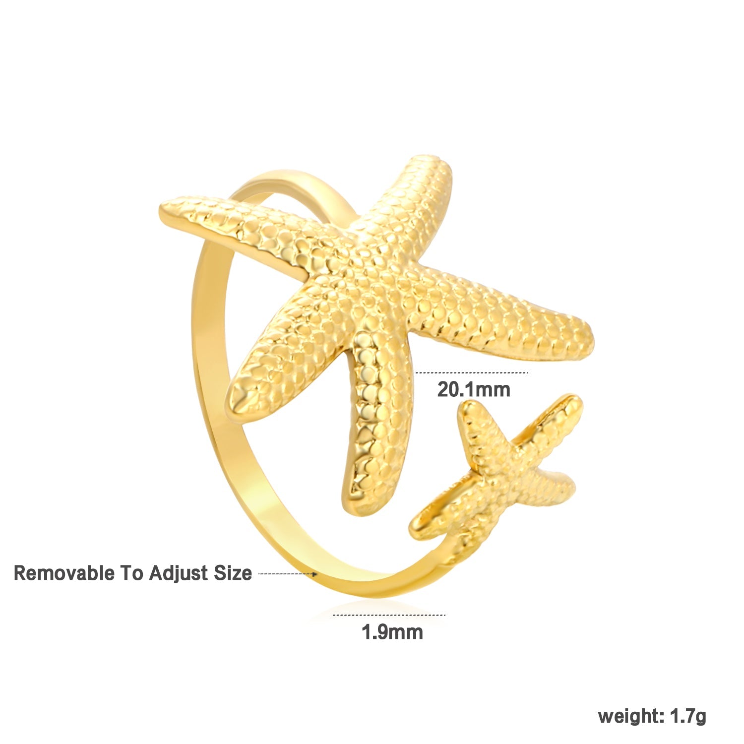 Gouden Ocean 2-delige ringset