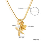 Zeester &amp; Schelp Parel Charm Ketting – Kustgoud Ontwerp