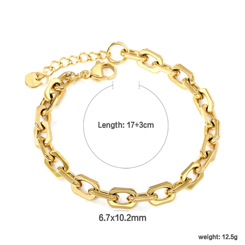 Thick Gold Clasp Bracelet
