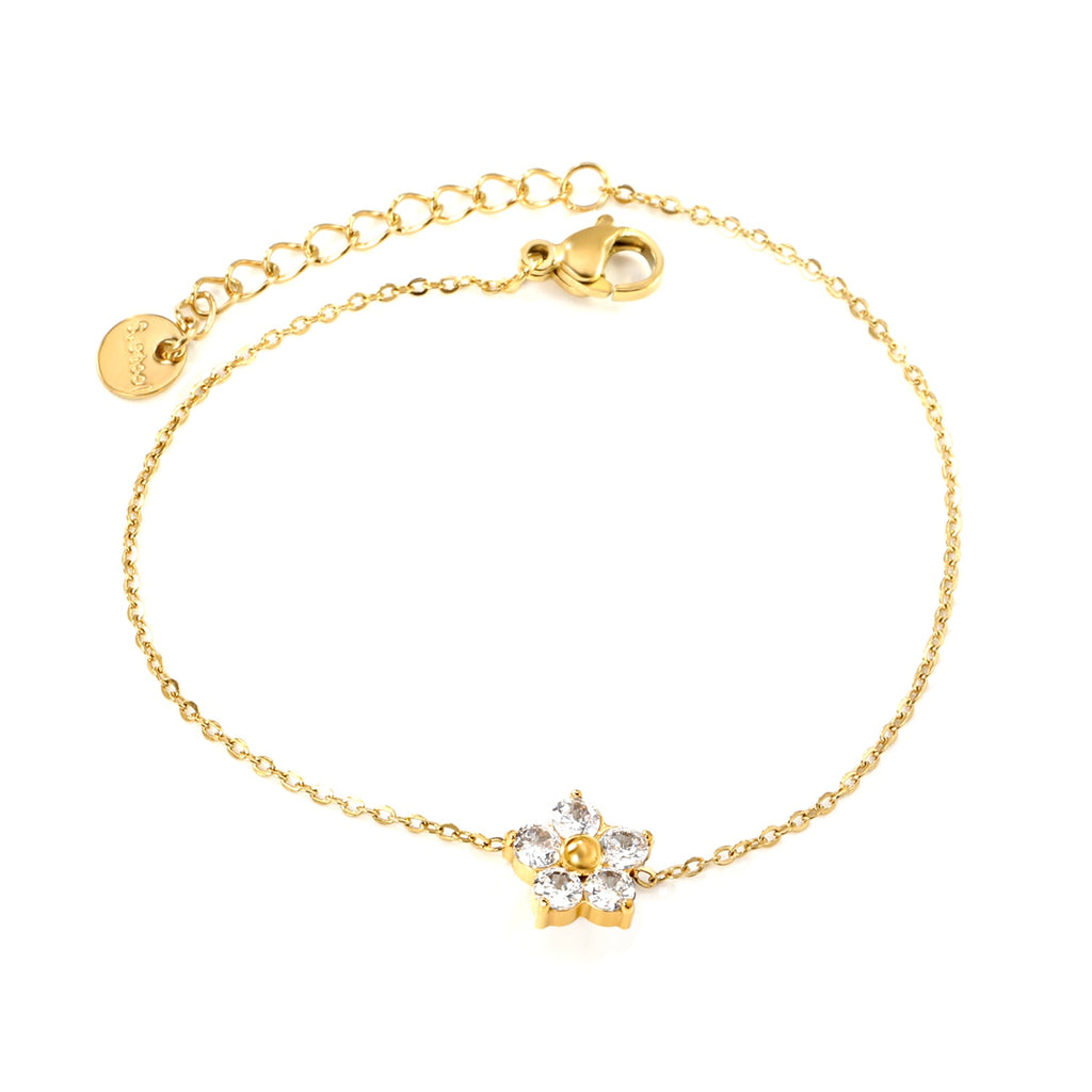 Five Petal Flower Zirconium Bracelet