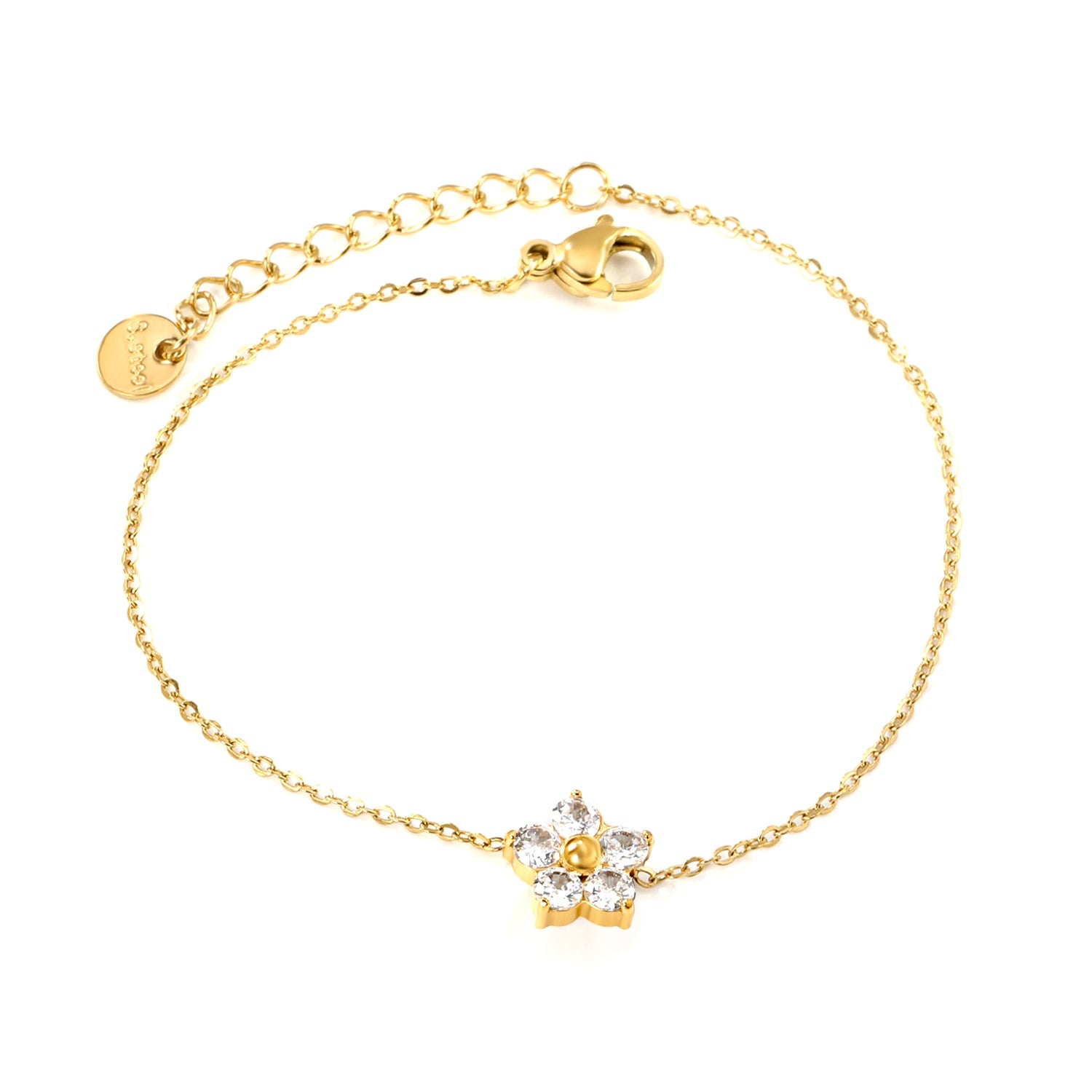 Bracelet en zirconium à cinq pétales de fleur