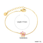 Five Petal Flower Zirconium Bracelet