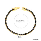 Bracelet à fermoir rond en cristal de zircone