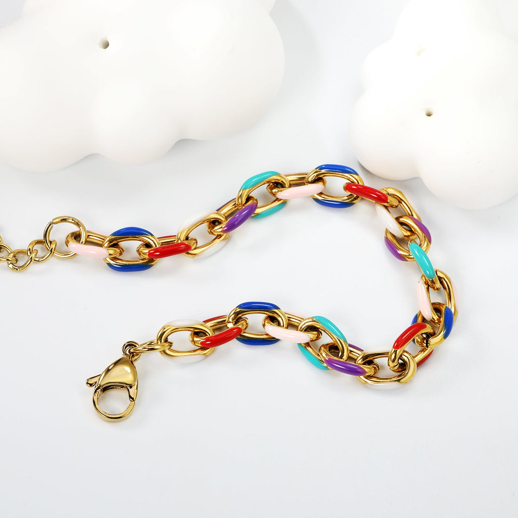 Thick Mixed Color Drops Bracelet