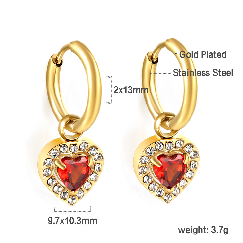 Cirkel &amp; Hart Diamanten Hoepeloorbellen