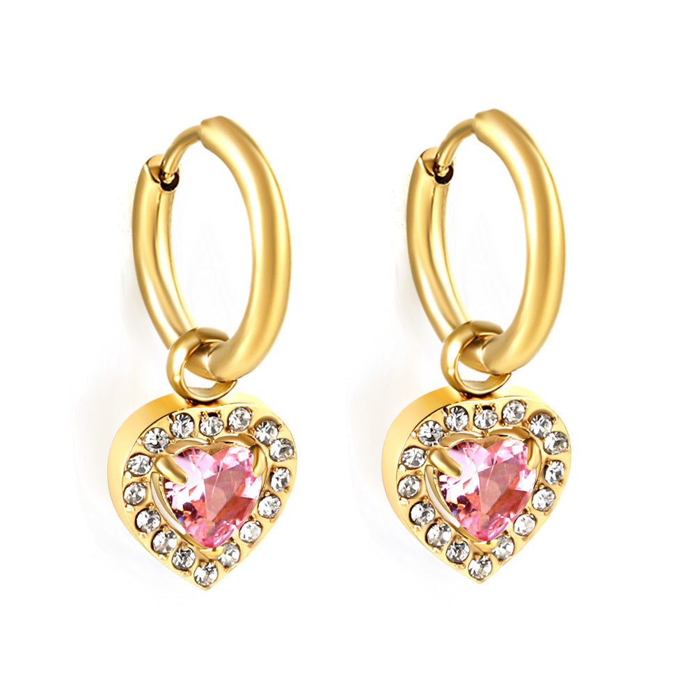 Cirkel &amp; Hart Diamanten Hoepeloorbellen