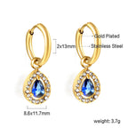 Circle Drop-Shaped Diamond Hoop Earrings