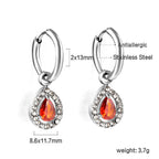 Circle Drop-Shaped Diamond Hoop Earrings