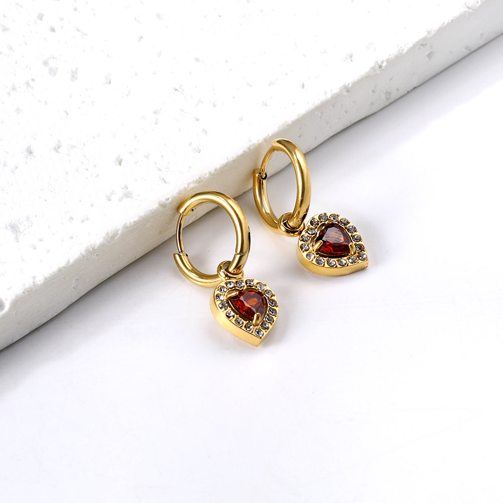 Cirkel &amp; Hart Diamanten Hoepeloorbellen