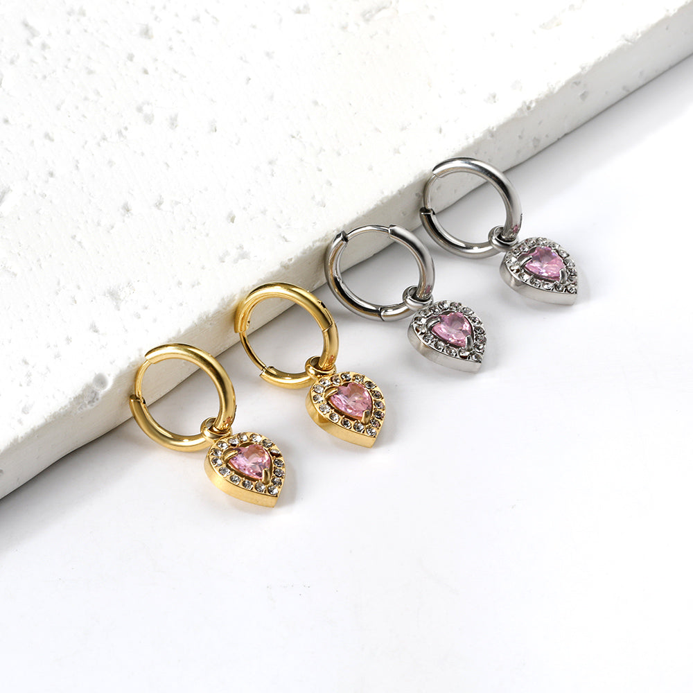 Cirkel &amp; Hart Diamanten Hoepeloorbellen