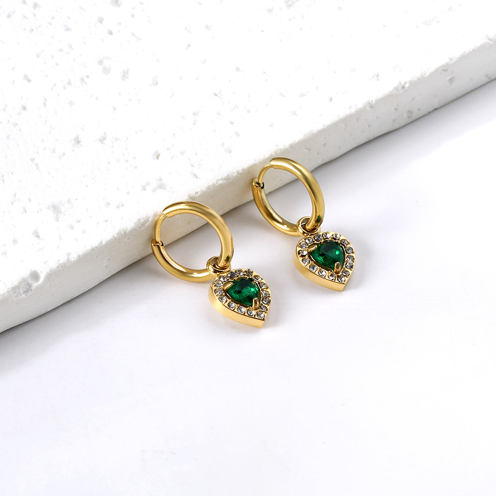 Cirkel &amp; Hart Diamanten Hoepeloorbellen