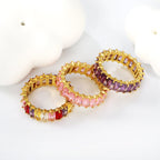 Rechthoekige zirkonia solitaire ring