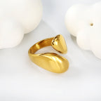 Gladde hoge solitaire ring