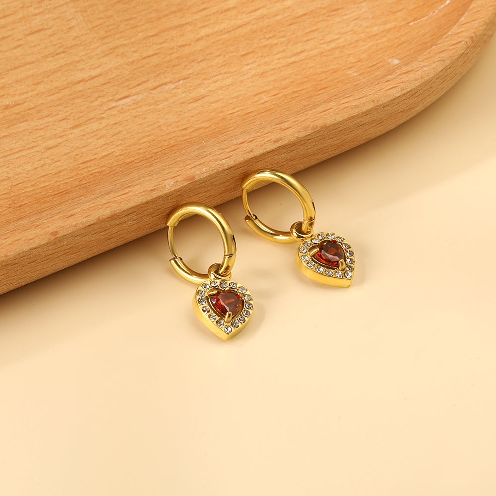 Cirkel &amp; Hart Diamanten Hoepeloorbellen