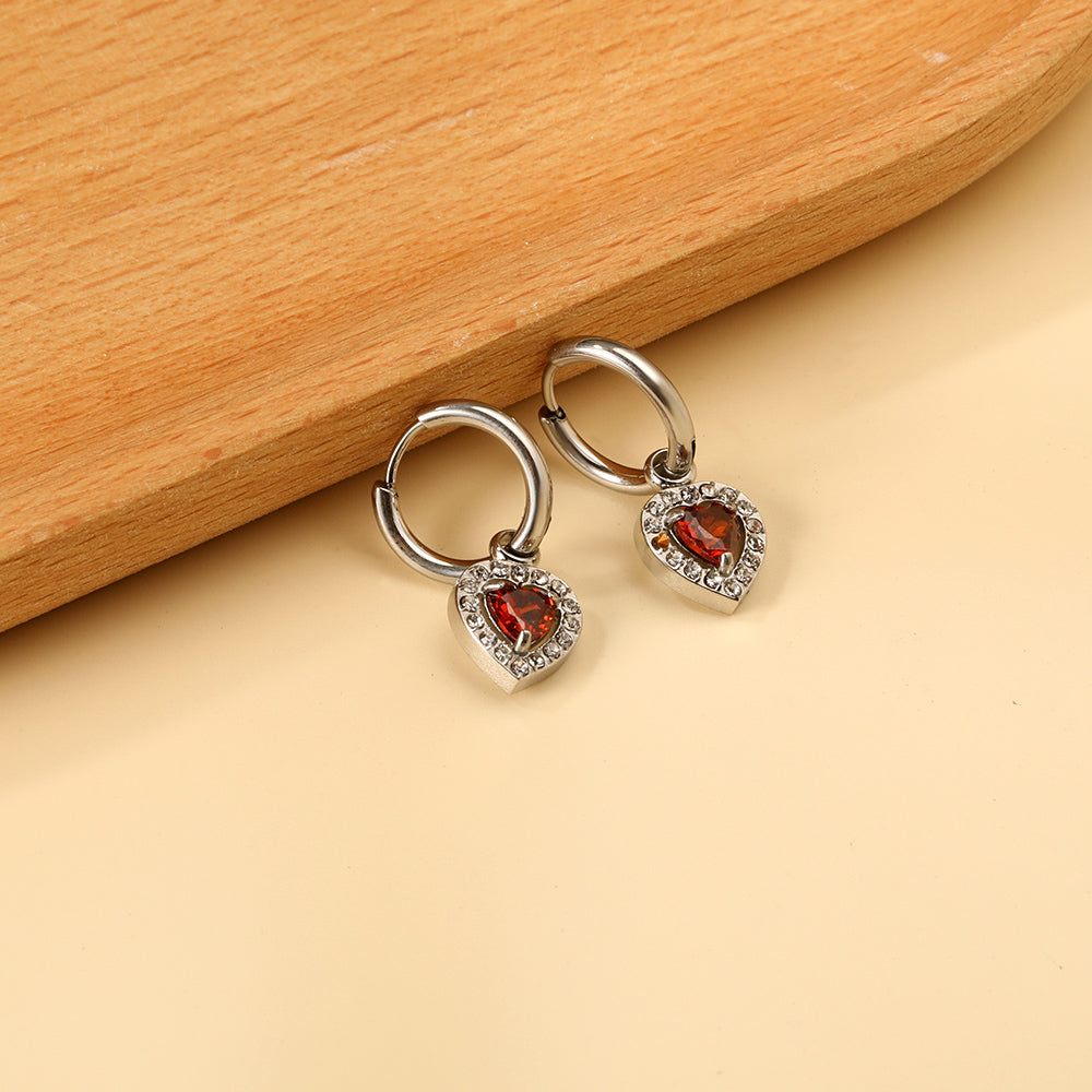 Cirkel &amp; Hart Diamanten Hoepeloorbellen