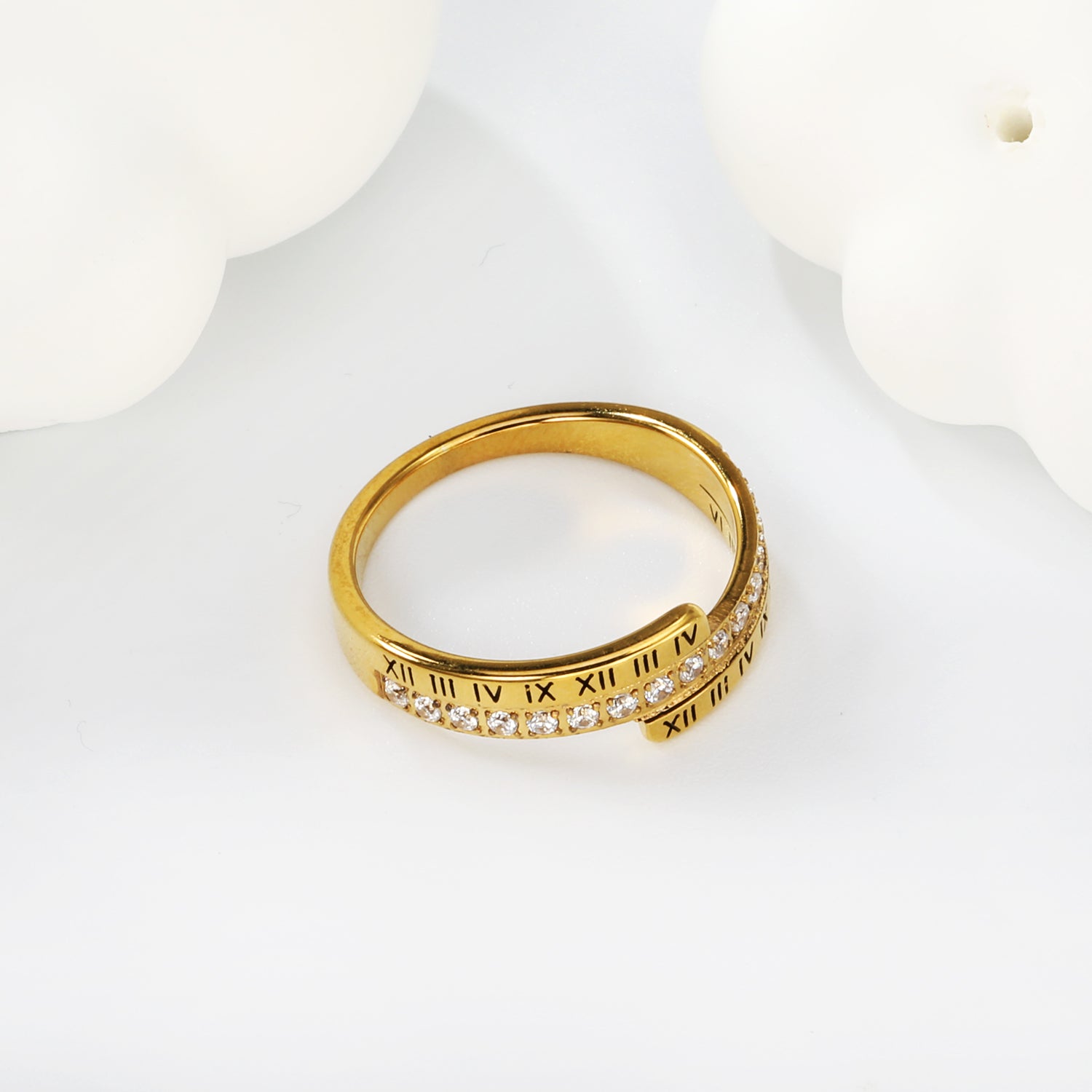 CNC Romeinse cijfer zirkonia ring