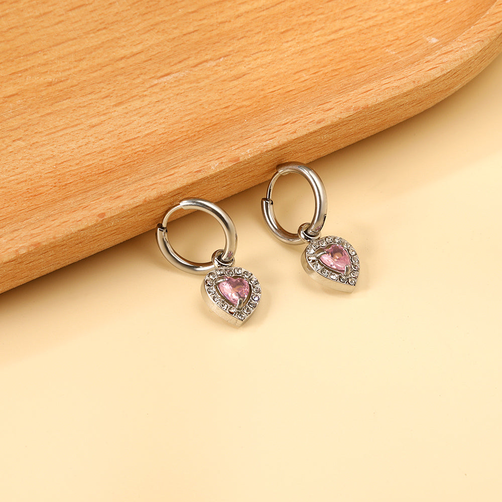 Cirkel &amp; Hart Diamanten Hoepeloorbellen