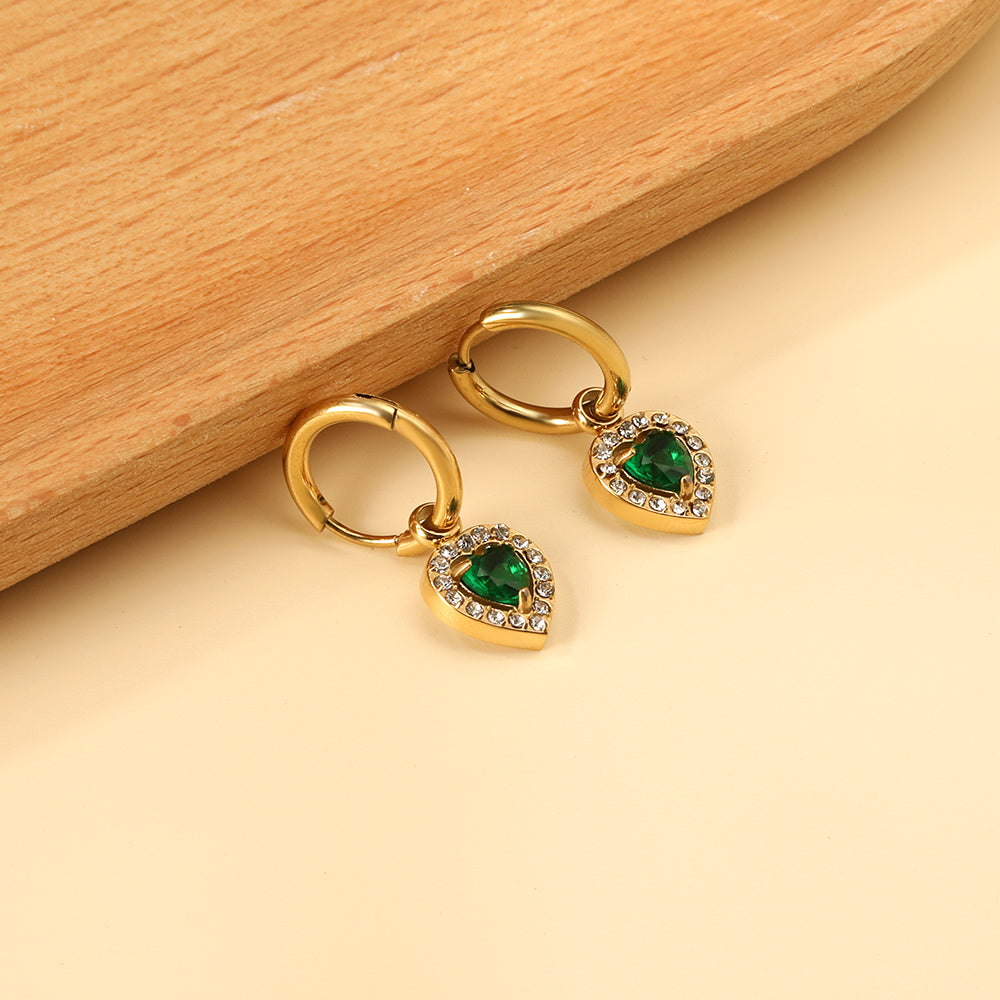 Cirkel &amp; Hart Diamanten Hoepeloorbellen