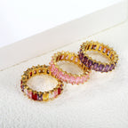 Rechthoekige zirkonia solitaire ring