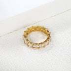 Vierkante zirkonium solitaire ring