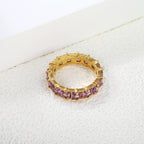 Vierkante zirkonium solitaire ring