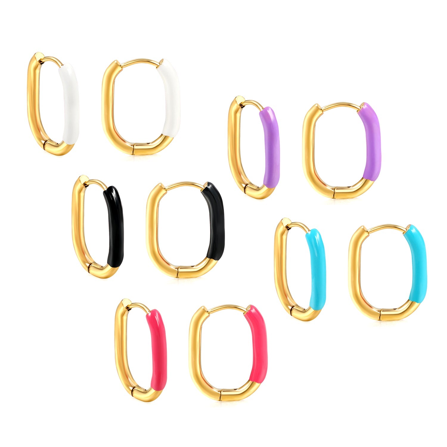 U-vormige gekleurde oorbellen