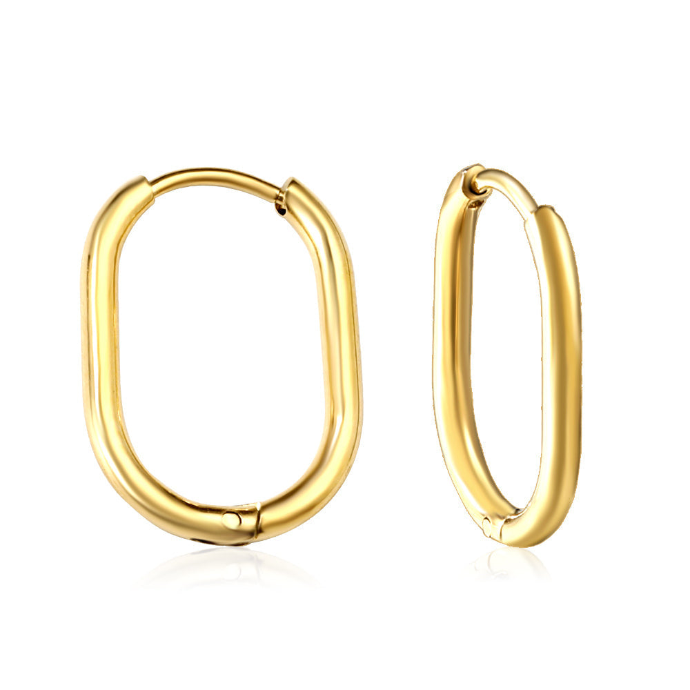 U-vormige minimalistische goudkleurige oorbellen