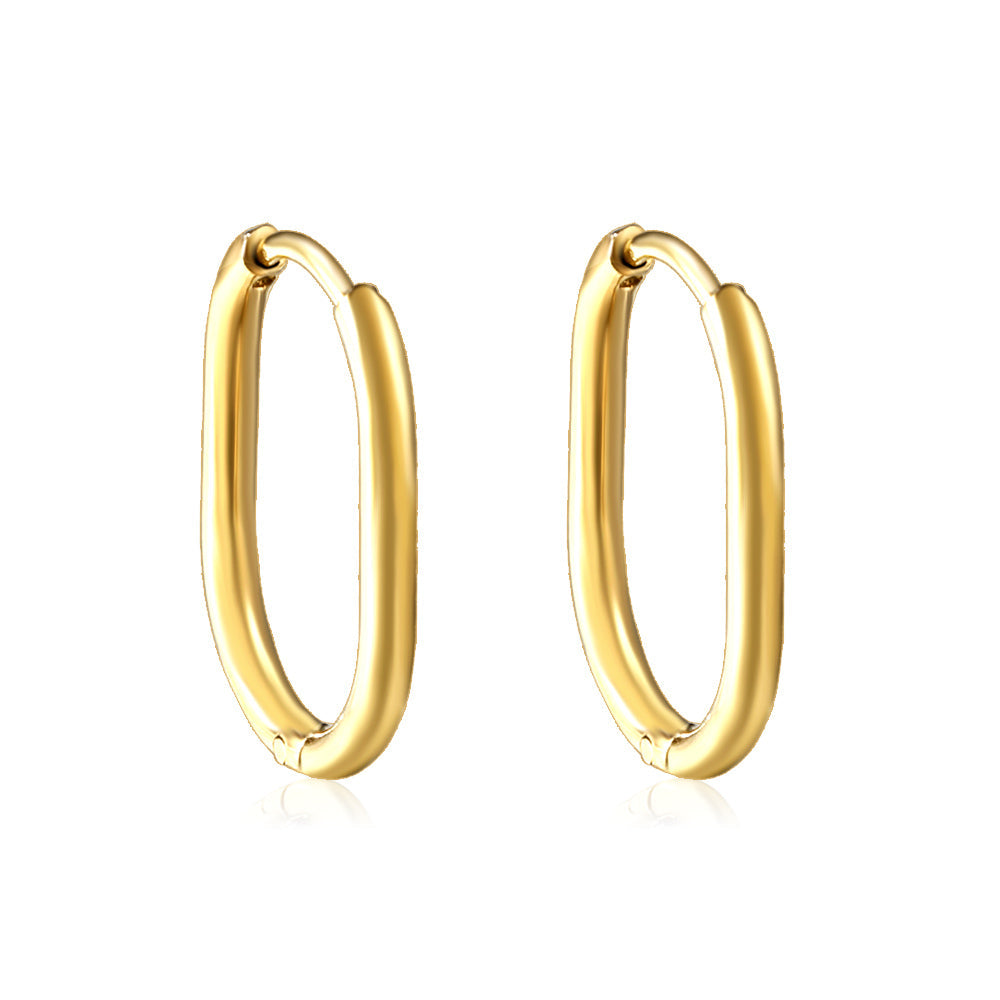 U-vormige minimalistische goudkleurige oorbellen