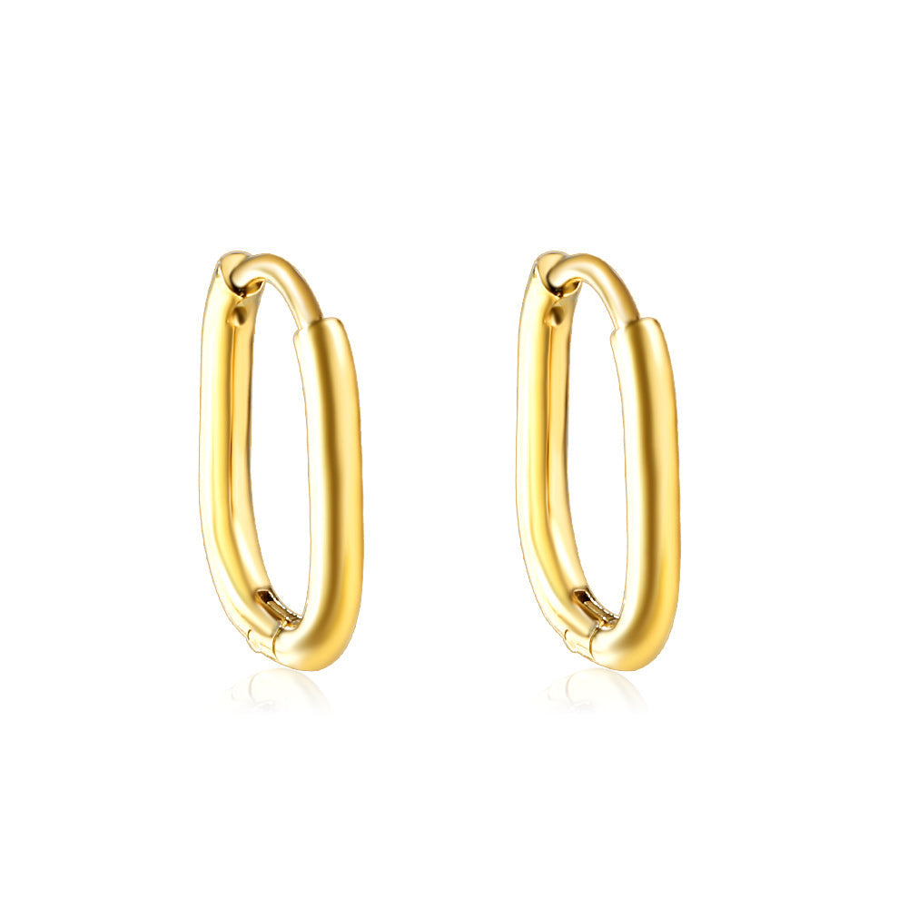 U-vormige minimalistische goudkleurige oorbellen