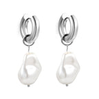 Ronde witte parel oorbellen