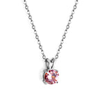 Ketting met ronde diamanten hanger in meerdere kleuren