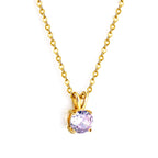 Ketting met ronde diamanten hanger in meerdere kleuren