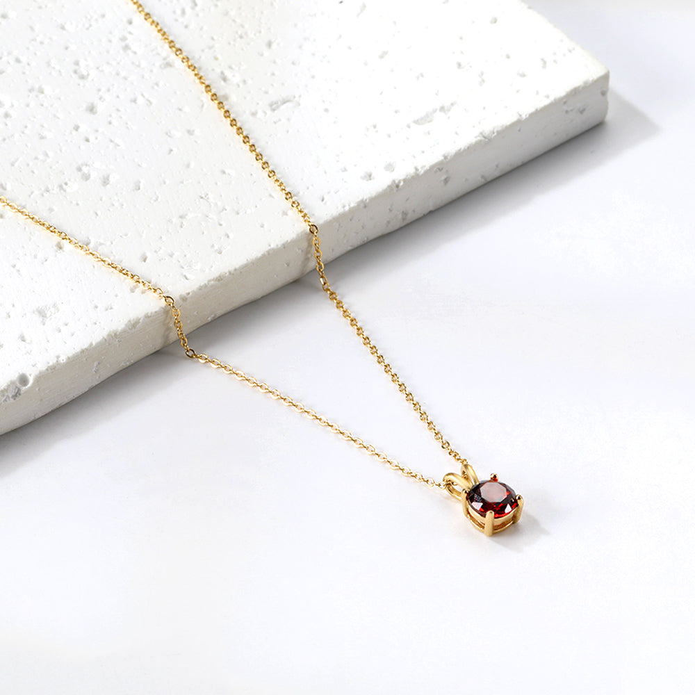 Ketting met ronde diamanten hanger in meerdere kleuren