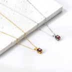 Ketting met ronde diamanten hanger in meerdere kleuren