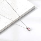 Ketting met ronde diamanten hanger in meerdere kleuren