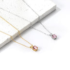 Ketting met ronde diamanten hanger in meerdere kleuren