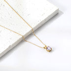 Ketting met ronde diamanten hanger in meerdere kleuren
