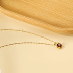 Ketting met ronde diamanten hanger in meerdere kleuren